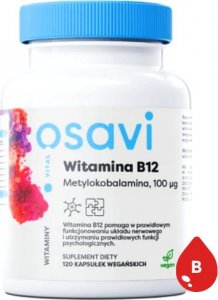 Osavi Osavi Witamina B12, Metylokobalamina - 100mcg - 120 kapsułek 1