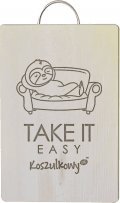 Deska do krojenia Koszulkowy Take it easy - drewniana deska na prezent 1