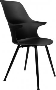 King Home Krzesło BRAZO HIGH czarne - polipropylen, metal 1