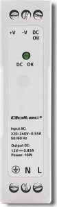 Qoltec Zasilacz na szynę DIN | 10W | 12V | 0.83A | Biały | Slim 2