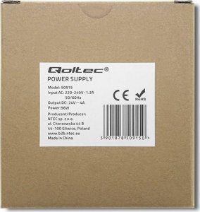 Qoltec Zasilacz na szynę DIN | 96W | 24V | 4A | Biały | Slim 3