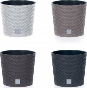 Prosperplast Doniczka rattanowa Donica okrągła RATO ANTRACYT 8