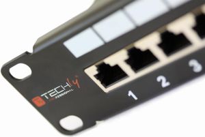 Techly Patch Panel 1U STP 24x RJ45 Cat6 Czarny z Tacką (22878) 5