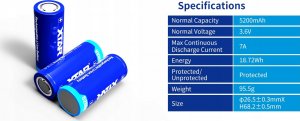 Xtar Xtar 26650 5200mAh 3,6V - 3,7V zabezpieczony ( PCB ) 9