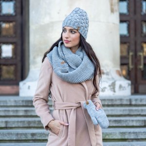 Nandy Nandy Damski Komplet Zimowy Czapka Komin Rękawiczki 7