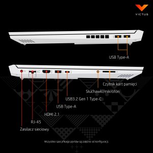 Laptop HP Laptop HP Victus 16-e0133nw 521J9EA Ryzen 7 / 16GB / 512GB SSD / RTX 3050Ti / FullHD / Win 11 / Czarny 26