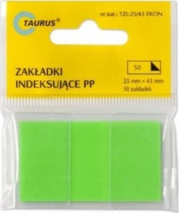 Taurus ZAKŁADKI INDEKSUJĄCE 25x43mm PP ZIELONE TAURUS 50szt. 1