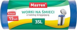 IKA Polska WORKI NA ŚMIECI 35L HDPE DWUWARSTWOWE MASTER/PRESTIGE Z TAŚMĄ NIEBIESKIE 15szt. 1