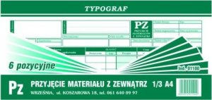 Typograf DRUK SAMOKOPIUJĄCY PZ 6-POZYCYJNE 1/3 A4 80 KARTEK 1100 TYPOGRAF 1