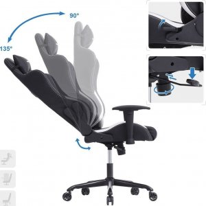 Fotel Songmics Krzesło biurowe gamingowe Ergo 3