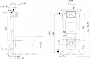 Zestaw podtynkowy Cersanit stelaż Tech Line Opti, miska ZEN CleanOn, deska duroplastowa, przycisk OPTI B2 chrom błyszczący B655 (S701-673) 2