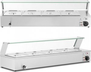 Royal Catering Bemar podgrzewacz do potraw bufet grzewczy z osłoną 4 x GN 1/2 2000 W 1