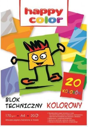 Happy Color Blok techniczny A4 20k kolorowy 170g 1