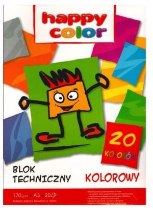 Happy Color Blok techniczny A3 20k kolorowy 170g 1