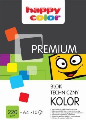 Happy Color Blok techniczny Premium A4 10k kolorowy 220g 1