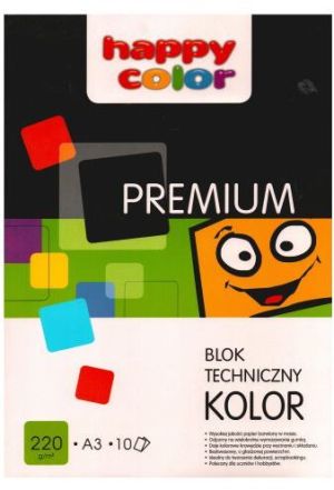 Happy Color Blok techniczny Premium A3 10k kolorowy 220g 1