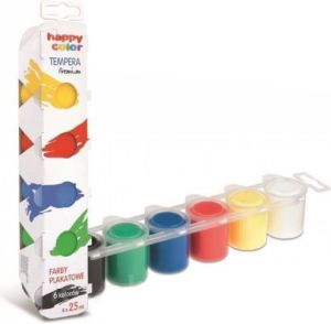 Happy Color Farby plakatowe Tempera Premium 6 kolorĂłw 25 ml 1