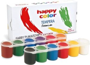 Happy Color Farby plakatowe Tempera Premium 12 kolorĂłw 25 ml 1