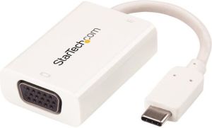 Adapter USB StarTech USB-C - VGA + USB-C Biały  (CDP2VGAUCPW) 1