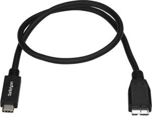 Kabel USB StarTech USB-C - micro-B 0.5 m Czarny (USB31CUB50CM) 2