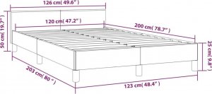 vidaXL vidaXL Rama łóżka z zagłówkiem, ciemnozielona, 120x200 cm, aksamitna 9