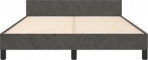 vidaXL vidaXL Rama łóżka z zagłówkiem, ciemnoszara, 140x190 cm, aksamitna 5
