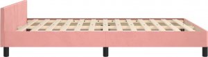 vidaXL vidaXL Rama łóżka z zagłówkiem, różowa, 140x190 cm, aksamitna 6