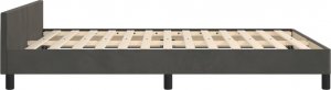 vidaXL vidaXL Rama łóżka z zagłówkiem, ciemnoszara, 140x200 cm, aksamitna 6