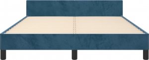 vidaXL vidaXL Rama łóżka z zagłówkiem, ciemnoniebieska, 140x200 cm, aksamitna 5