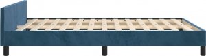 vidaXL vidaXL Rama łóżka z zagłówkiem, ciemnoniebieska, 140x200 cm, aksamitna 6