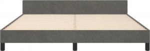 vidaXL vidaXL Rama łóżka z zagłówkiem, ciemnoszara, 160x200 cm, aksamitna 5