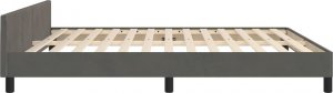 vidaXL vidaXL Rama łóżka z zagłówkiem, ciemnoszara, 160x200 cm, aksamitna 6