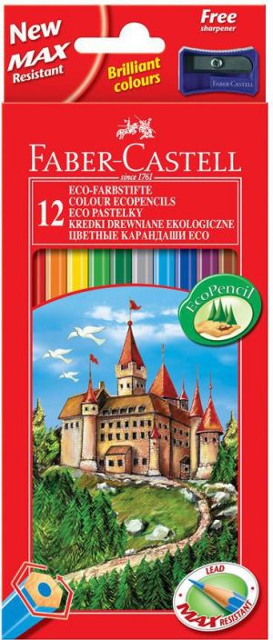 Faber-Castell Kredki ołówkowe 12 kolorów Zamek 120112LE 1