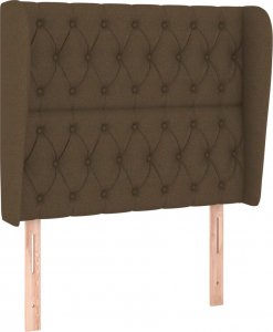 vidaXL Zagłówek uszak, ciemnobrązowy, 93x23x118/128 cm, tkanina 2