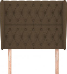vidaXL Zagłówek uszak, ciemnobrązowy, 93x23x118/128 cm, tkanina 3