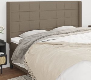 vidaXL vidaXL Zagłówek uszak, taupe, 203x16x118/128 cm, tkanina 1