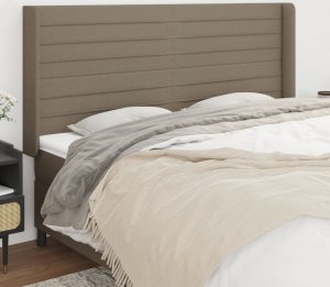 vidaXL vidaXL Zagłówek uszak, taupe, 203x16x118/128 cm, tkanina 1