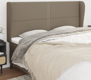 vidaXL vidaXL Zagłówek uszak, taupe, 183x23x118/128 cm, tkanina 1