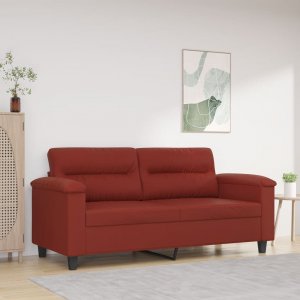 vidaXL vidaXL 2-osobowa sofa, winna czerwień, 140 cm, sztuczna skóra 1