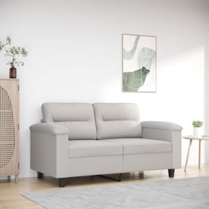 vidaXL vidaXL Sofa 2-osobowa, jasnoszara, 120 cm, tapicerowana mikrofibrą 1