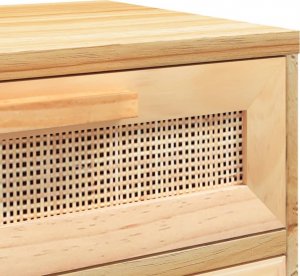 vidaXL Szafki nocne, 2 szt., brązowe, lite drewno sosnowe i rattan 8
