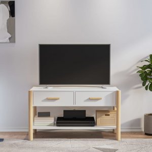 vidaXL vidaXL Szafka pod TV, biała, 82x38x45 cm, materiał drewnopochodny 1