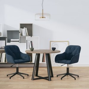 vidaXL vidaXL Obrotowe krzesła stołowe, 2 szt., niebieskie, aksamitne 1