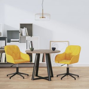 vidaXL vidaXL Obrotowe krzesła stołowe, 2 szt., żółte, aksamitne 1