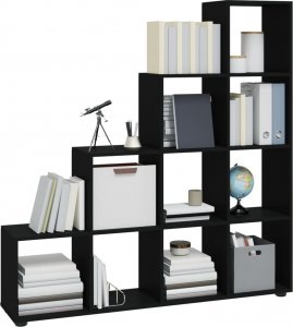 vidaXL vidaXL Regał schodkowy, czarny, 142 cm, materiał drewnopochodny 3