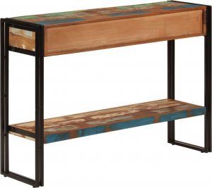 vidaXL Stolik konsolowy, 110x30x76 cm, lite drewno z odzysku 3