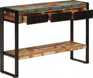 vidaXL Stolik konsolowy, 110x30x76 cm, lite drewno z odzysku 6