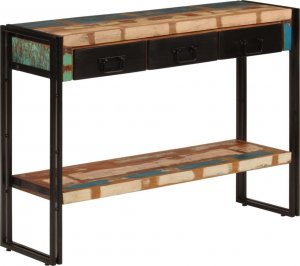 vidaXL Stolik konsolowy, 110x30x76 cm, lite drewno z odzysku 8