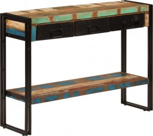vidaXL Stolik konsolowy, 110x30x76 cm, lite drewno z odzysku 9
