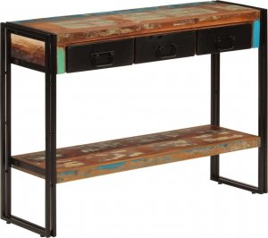 vidaXL Stolik konsolowy, 110x30x76 cm, lite drewno z odzysku 10